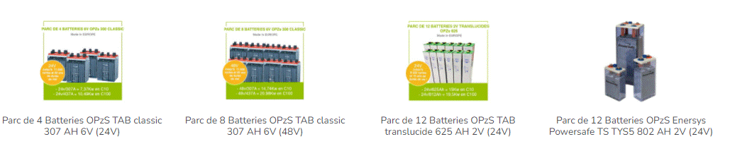 Une sélection de batteries OPzS