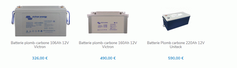 Batterie solaire plomb carbone