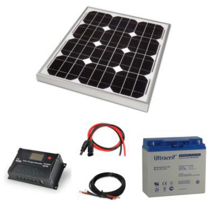 Kit panneau solaire 30w 12v site isole 1