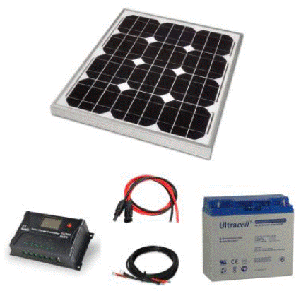 Kit panneau solaire 30w 12v site isole