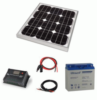 Kit panneau solaire 30w 12v site isole