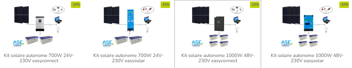 Une sélection de kits solaires autonomes