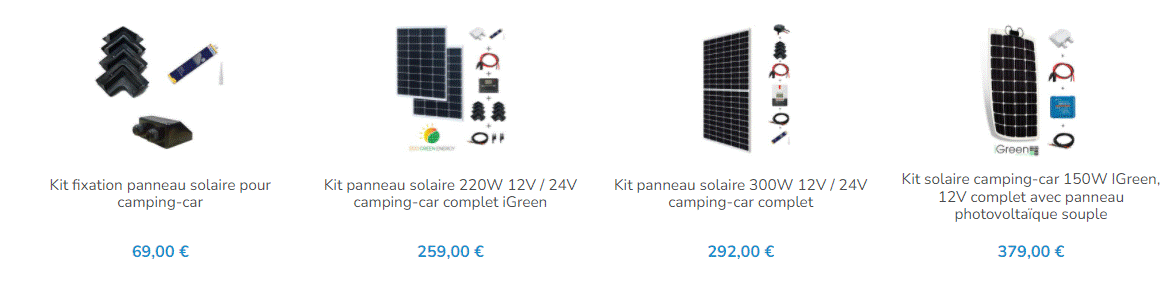 Kit panneau solaire camping car