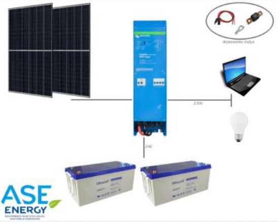 Les accessoires du kit solaire 700W – 3.6 kWh