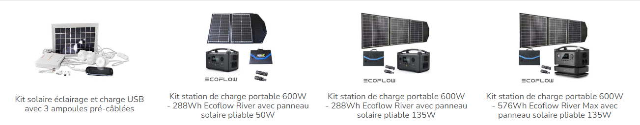 Des modèles de kits solaires nomades avec éclairage