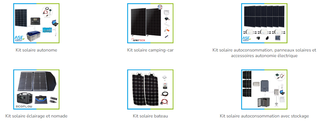 Des kits panneaux solaires en tout genre 