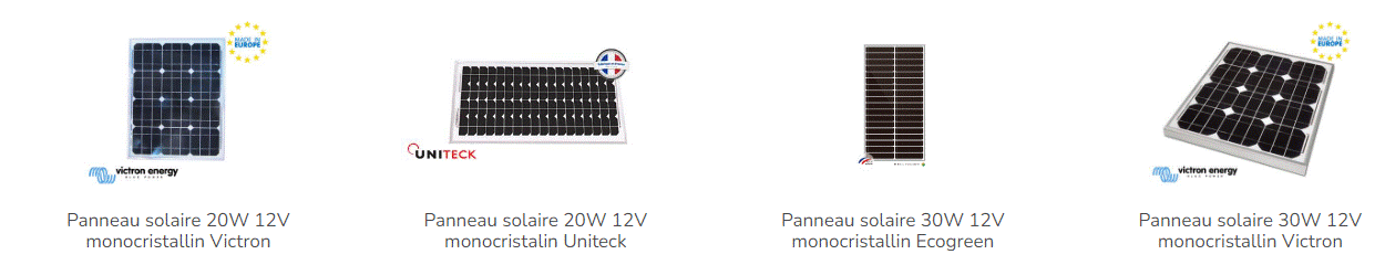 Une sélection de panneaux solaires 12 V