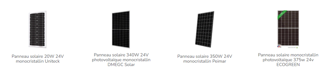 Une gamme de panneaux solaires 24v