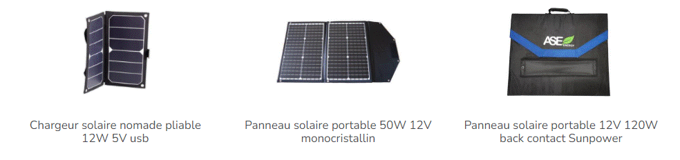 Des modèles de panneaux solaires pliables