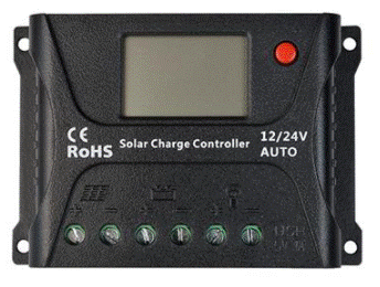 Regulateur de charge solaire 10a lcd 12v 24v